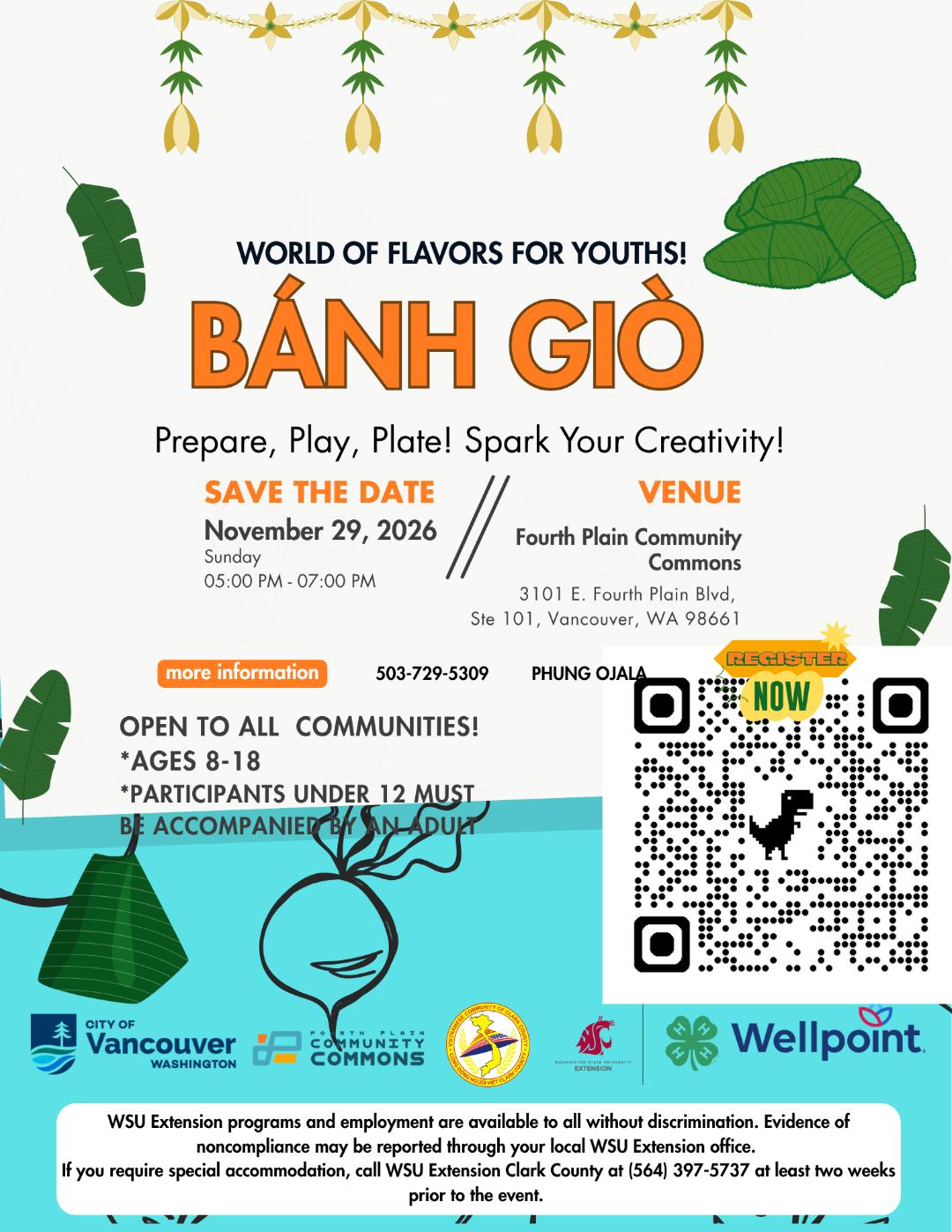 World of Flavors for Youths – Vietnamese Event on November 29